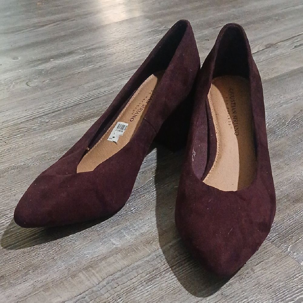 Christian Siriano deep purple block heel pointed shoes Sz 11